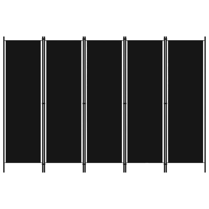 Paravan de cameră cu 5 panouri, negru, 250 x 180 cm - WALTI WALTI