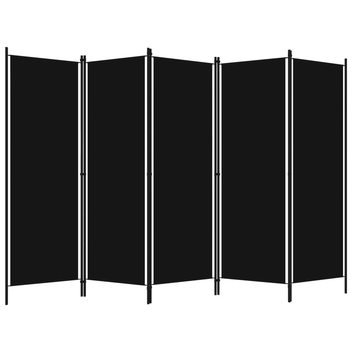 Paravan de cameră cu 5 panouri, negru, 250 x 180 cm - WALTI WALTI