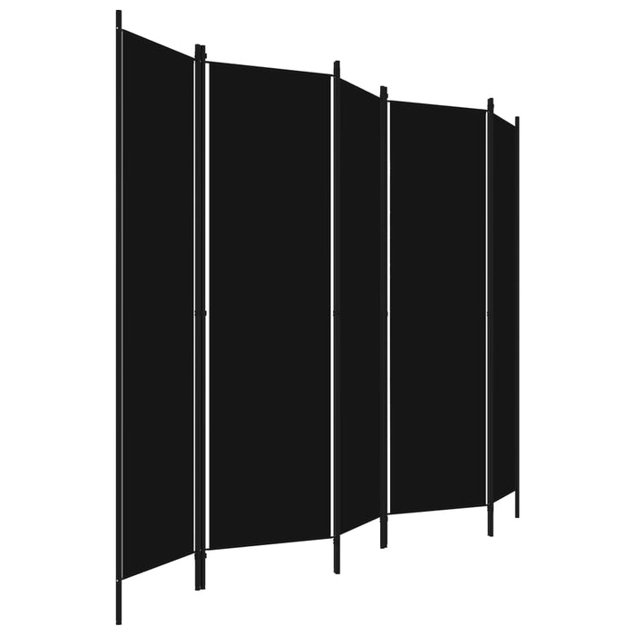 Paravan de cameră cu 5 panouri, negru, 250 x 180 cm - WALTI WALTI