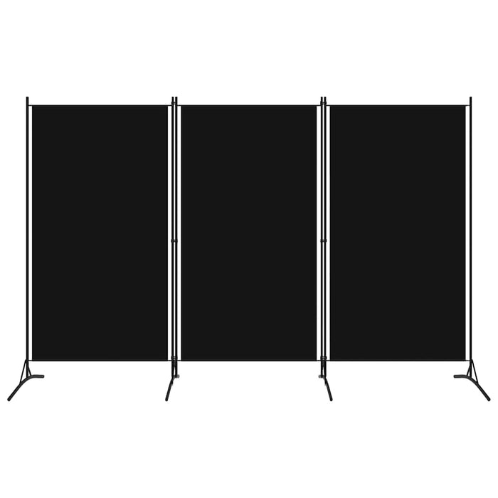 Paravan de cameră cu 3 panouri, negru, 260 x 180 cm, textil WALTI