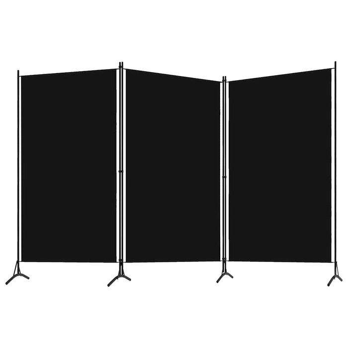 Paravan de cameră cu 3 panouri, negru, 260 x 180 cm, textil WALTI