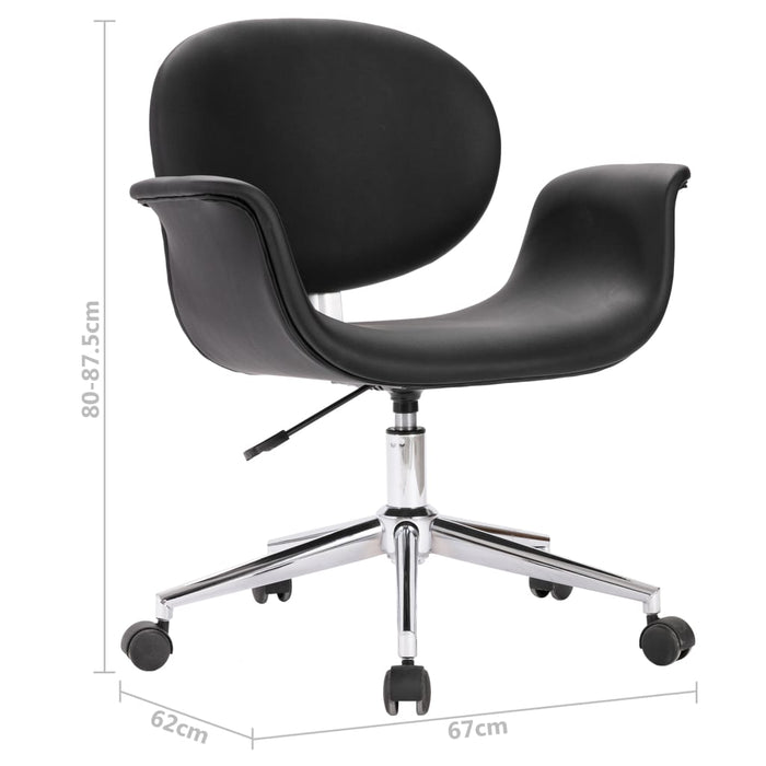 Scaune de bucătărie pivotante, 4 buc., negru, piele ecologică WALTI
