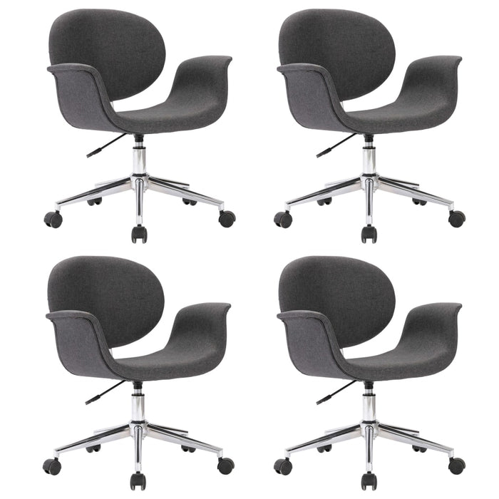 Scaune de bucătărie pivotante, 4 buc., gri, textil - WALTI WALTI