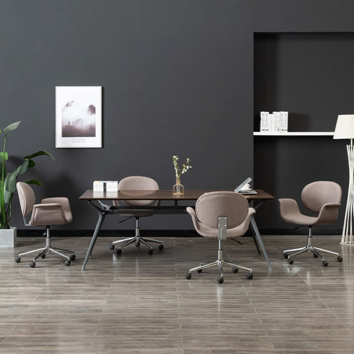 Scaune de bucătărie pivotante, 4 buc., gri taupe, textil - WALTI WALTI