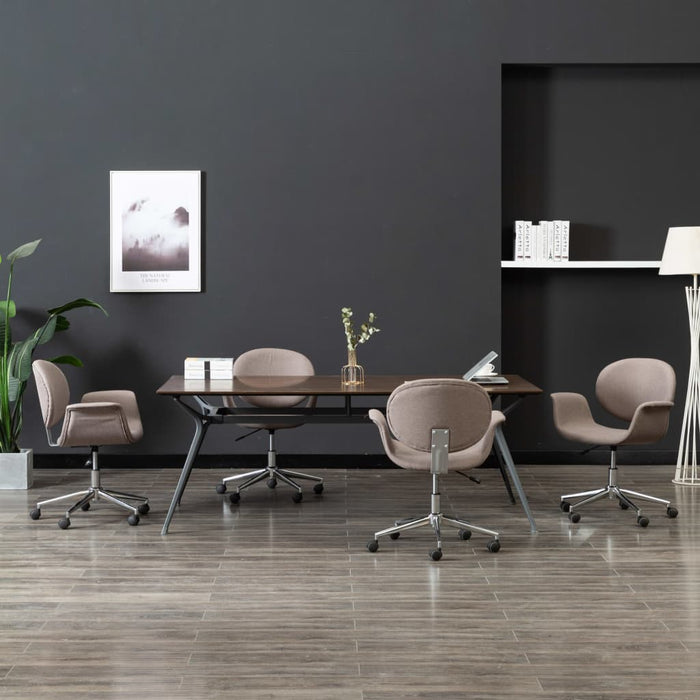 Scaune de bucătărie pivotante, 4 buc., gri taupe, textil WALTI