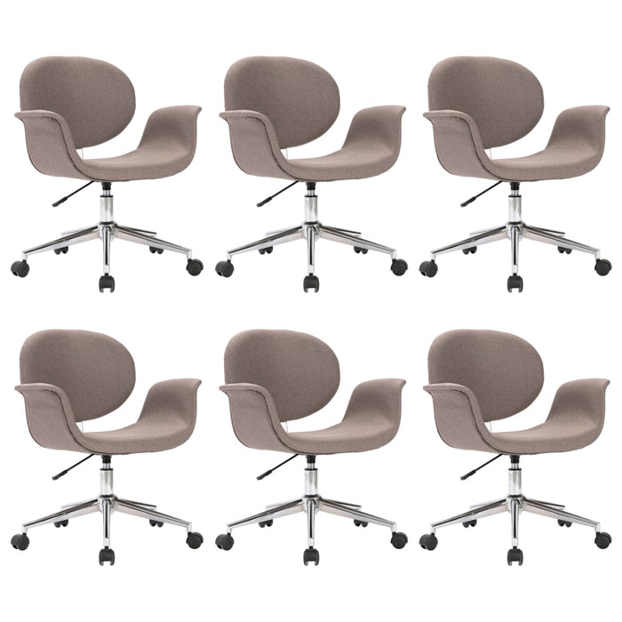 Scaune de sufragerie pivotante, 6 buc., gri taupe, textil - WALTI WALTI