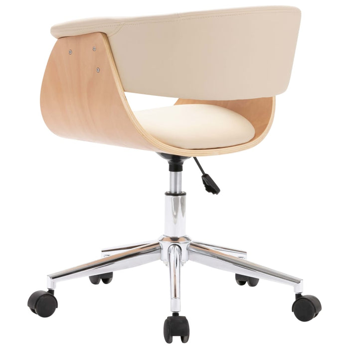 Scaune de bucătărie pivotante, 2 buc., crem, piele artificială WALTI
