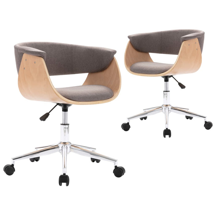 Scaune de bucătărie pivotante, 2 buc., gri taupe, textil - WALTI WALTI