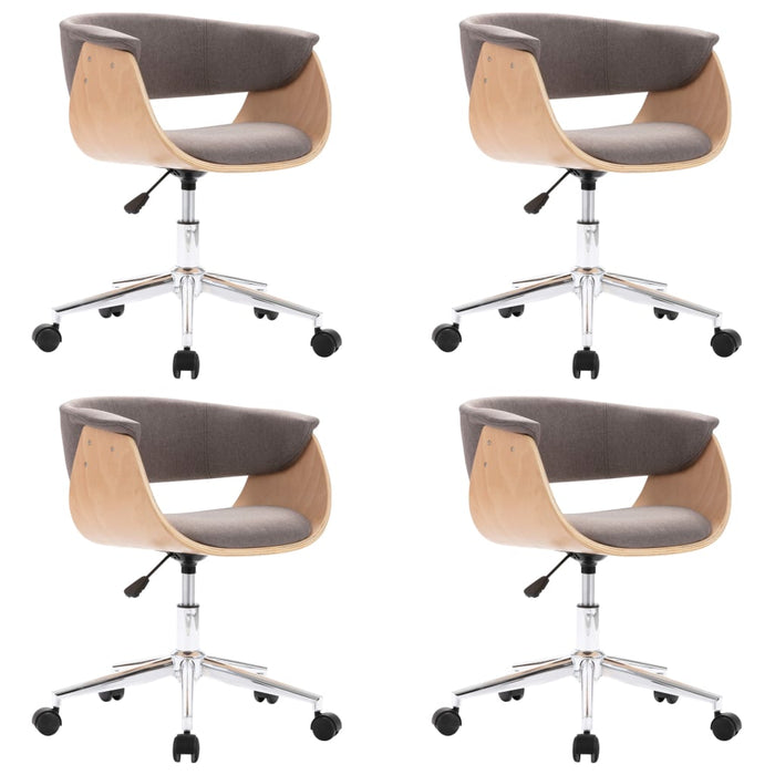 Scaune de bucătărie pivotante, 4 buc., gri taupe, textil WALTI