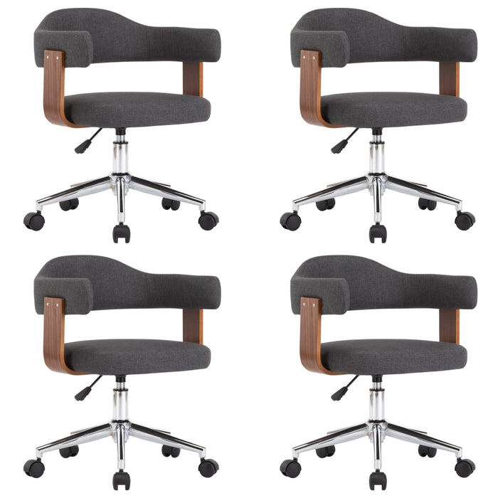 Scaune de bucătărie pivotante, 4 buc, gri, lemn curbat/textil - WALTI WALTI