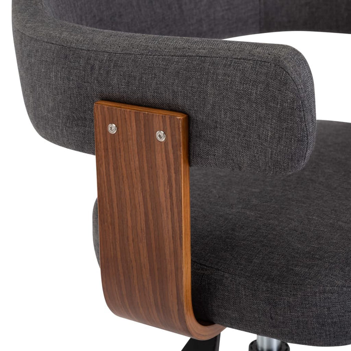 Scaune de bucătărie pivotante, 4 buc, gri, lemn curbat/textil - WALTI WALTI