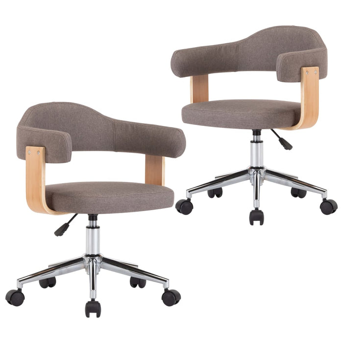 Scaune pivotante, 2 buc., gri taupe, lemn curbat & textil - WALTI WALTI