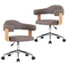 Scaune pivotante, 2 buc., gri taupe, lemn curbat & textil - WALTI WALTI