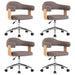 Scaune pivotante masă, 4 buc., gri taupe, lemn curbat & textil - WALTI WALTI