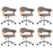 Scaune pivotante masă, 6 buc., gri taupe, lemn curbat & textil - WALTI WALTI