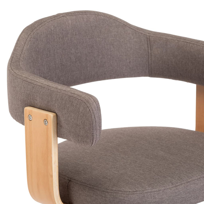 Scaune pivotante masă, 6 buc., gri taupe, lemn curbat & textil - WALTI WALTI