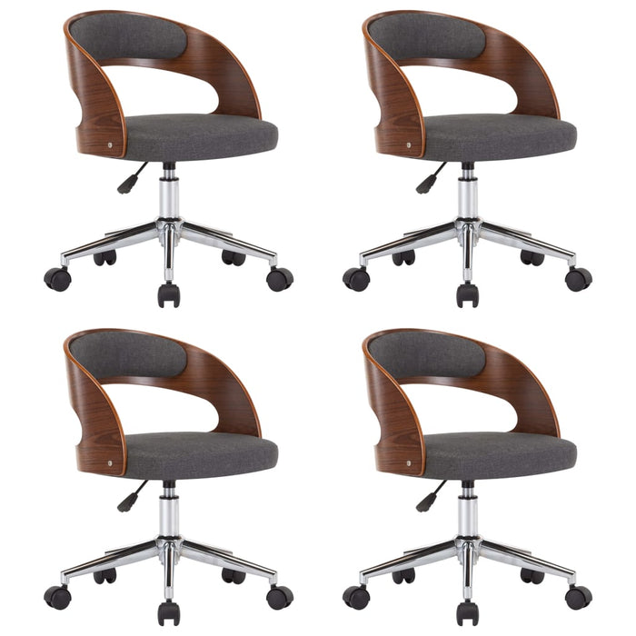 Scaune de bucătărie pivotante, 4 buc, gri, lemn curbat/textil - WALTI WALTI