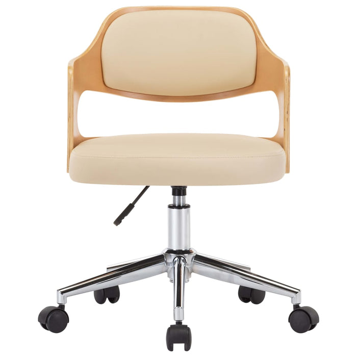 Scaune pivotante de masă, 2 buc., crem, lemn curbat & piele eco - WALTI WALTI
