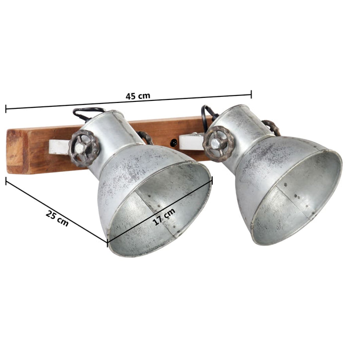 Lampă de perete industrială, argintiu, 45 x 25 cm, E27 - WALTI WALTI