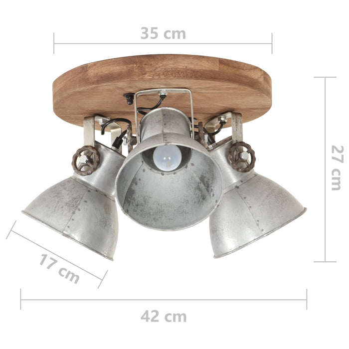 Lampă de tavan industrială, argintiu, 25 W, 42 x 27 cm, E27 - WALTI WALTI