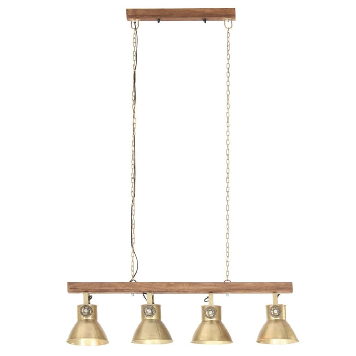 Lampă suspendată industrială, alamă, lemn de mango, E27 - WALTI WALTI