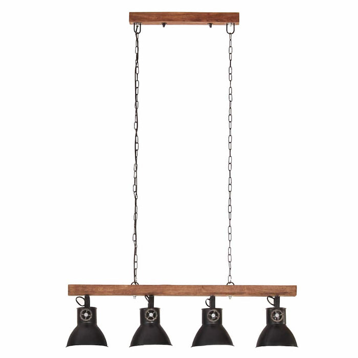 Lampă suspendată industrială, negru, lemn de mango, E27 WALTI