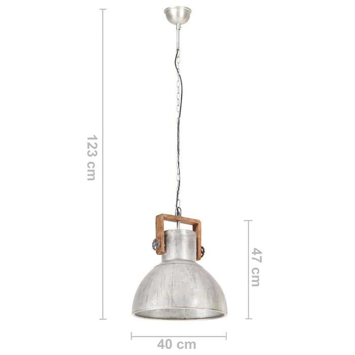 Lampă suspendată industrială 25 W, argintiu, 40 cm, E27, rotund WALTI
