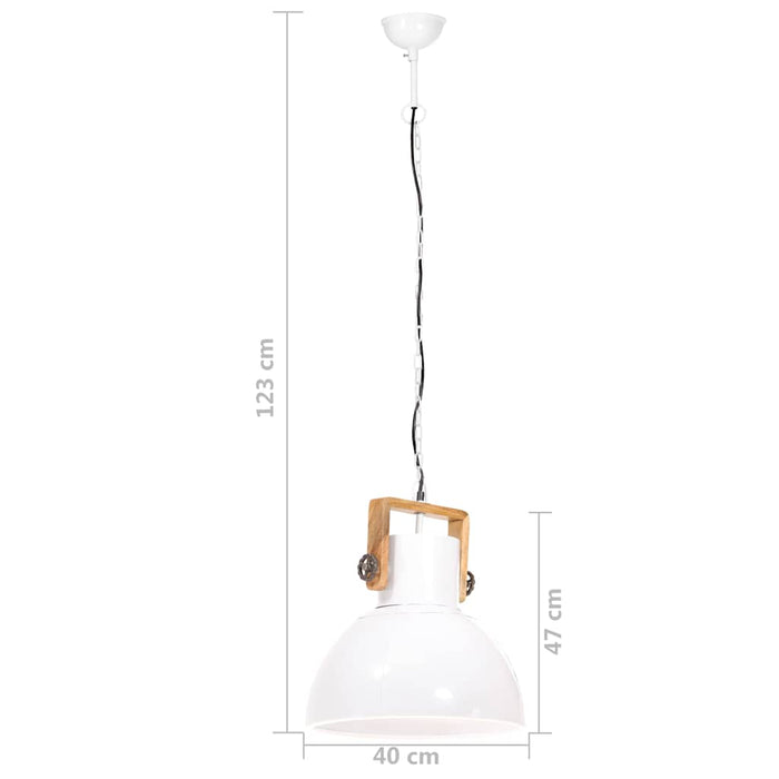 Lampă suspendată industrială, 25 W, alb, 40 cm, E27, rotund WALTI