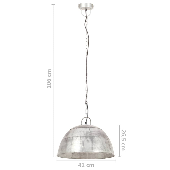 Lustră industrială vintage, 25 W, argintiu, rotund, 41 cm, E27 - WALTI WALTI