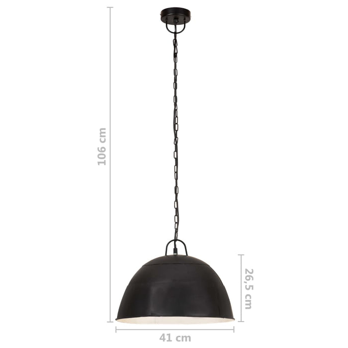 Lustră industrială vintage, negru, 41cm, rotund, 25W, E27 - WALTI WALTI