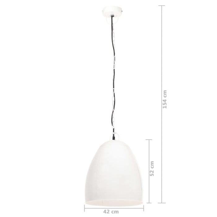 Lampă suspendată industrială, 25 W, alb, 42 cm, E27, rotund - WALTI WALTI