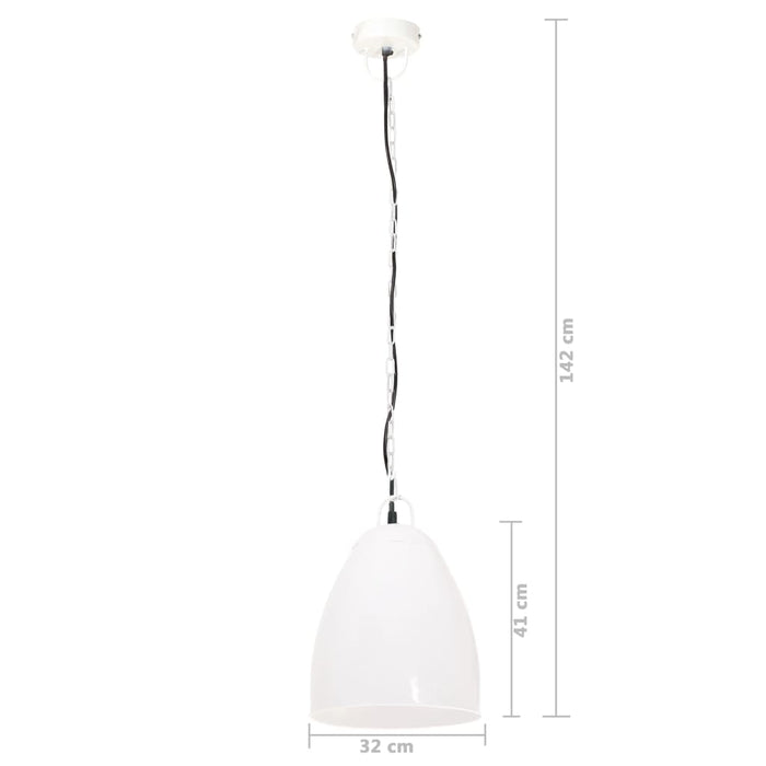 Lampă suspendată industrială, 25 W, alb, 32 cm, E27, rotund - WALTI WALTI