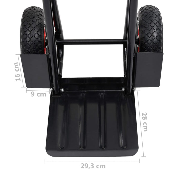 Cărucior telescopic manual, 200 kg, negru și roșu - WALTI WALTI