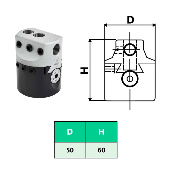 Cap de alezare 50 mm coadă de alezare MT2 pentru frezare strung - WALTI WALTI