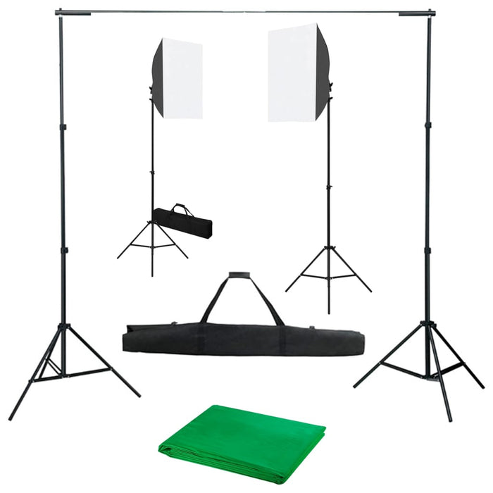 Kit studio foto cu lumini softbox și fundal WALTI