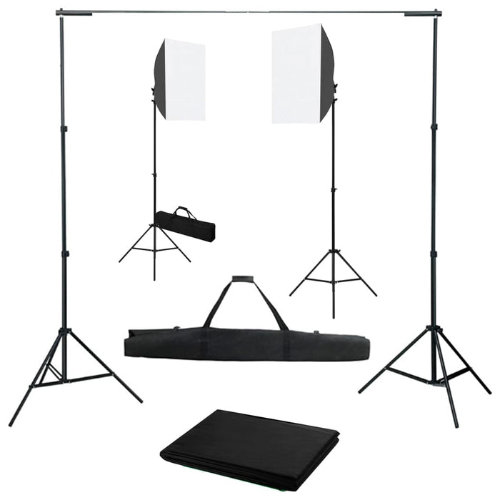 Kit studio foto cu lumini softbox și fundal WALTI