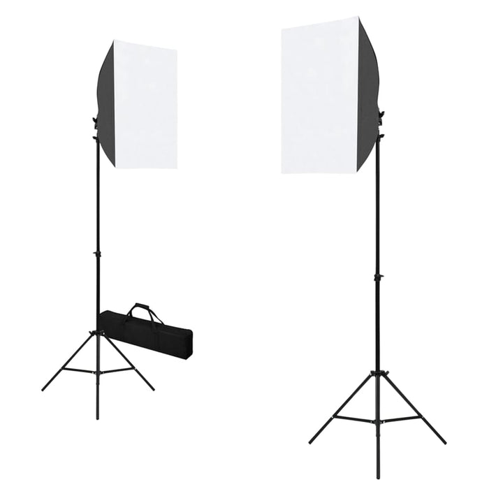 Kit studio foto cu lumini softbox și fundal WALTI