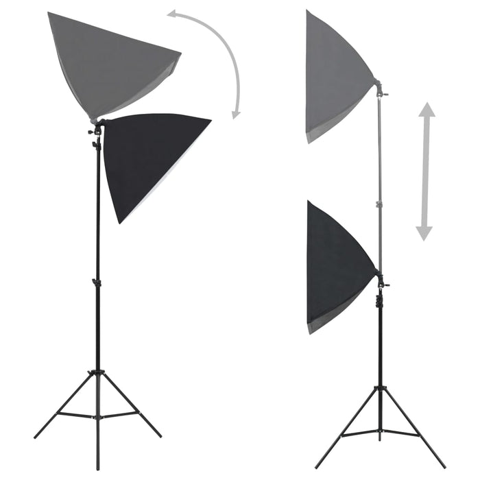 Kit studio foto cu lumini softbox și fundal WALTI