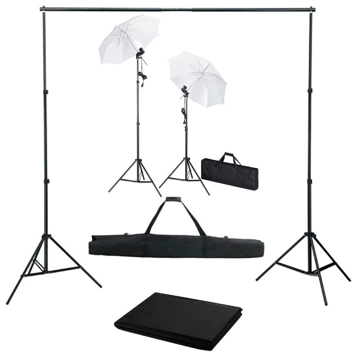 Kit studio foto cu fundal, lămpi și umbrele WALTI