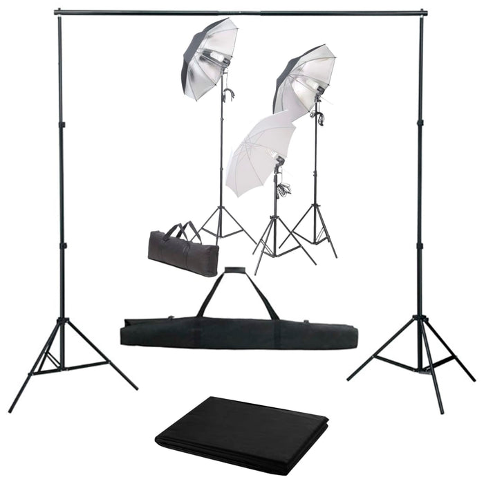 Kit studio foto cu set de lumini și fundal WALTI