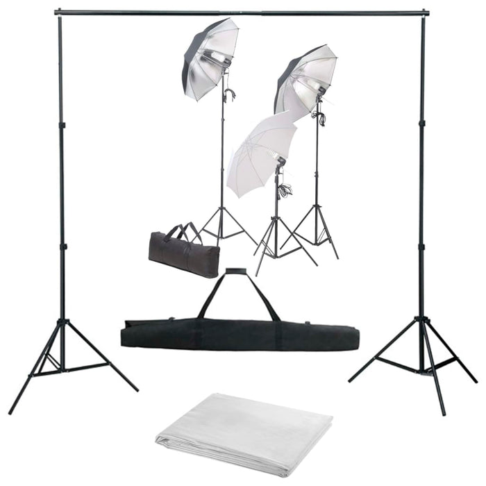 Kit studio foto cu set de lumini și fundal WALTI