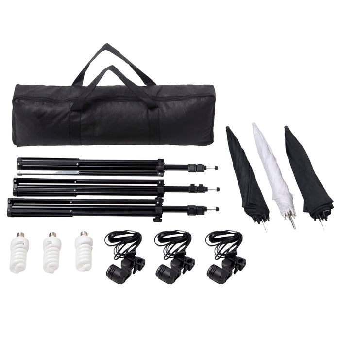 Kit studio foto cu set de lumini și fundal WALTI