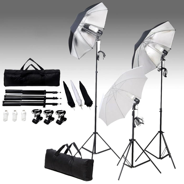 Kit studio foto cu set de lumini și fundal WALTI