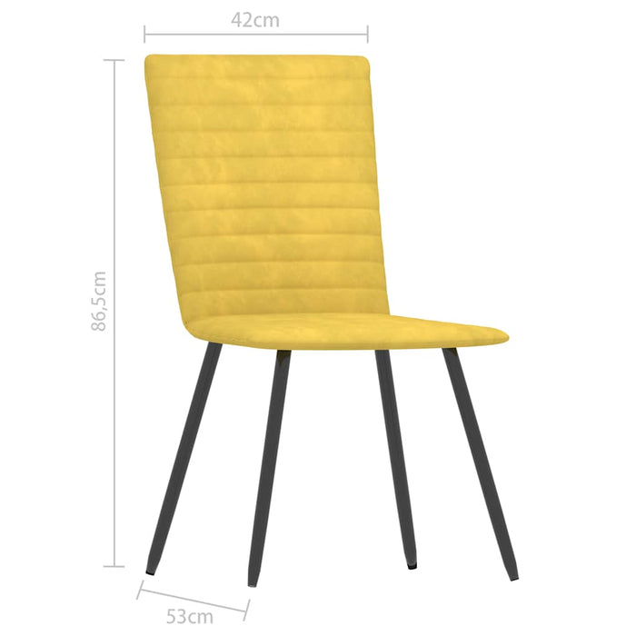 Scaune de sufragerie, 6 buc, galben, catifea WALTI