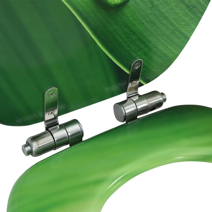 Capac WC închidere silențioasă, verde, MDF, model picătură apă - WALTI WALTI