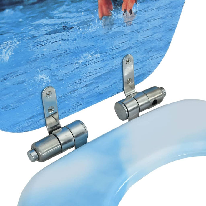 Capac WC cu închidere silențioasă, MDF, model pinguini - WALTI WALTI