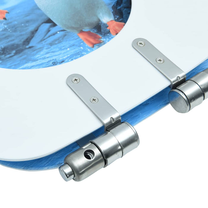 Capac WC cu închidere silențioasă, MDF, model pinguini - WALTI WALTI