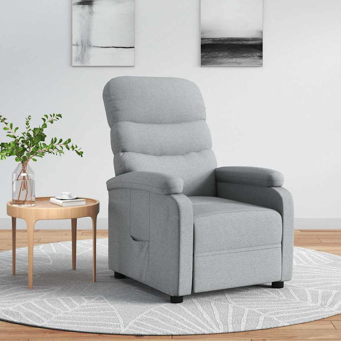 Fotoliu rabatabil, gri deschis, material textil WALTI