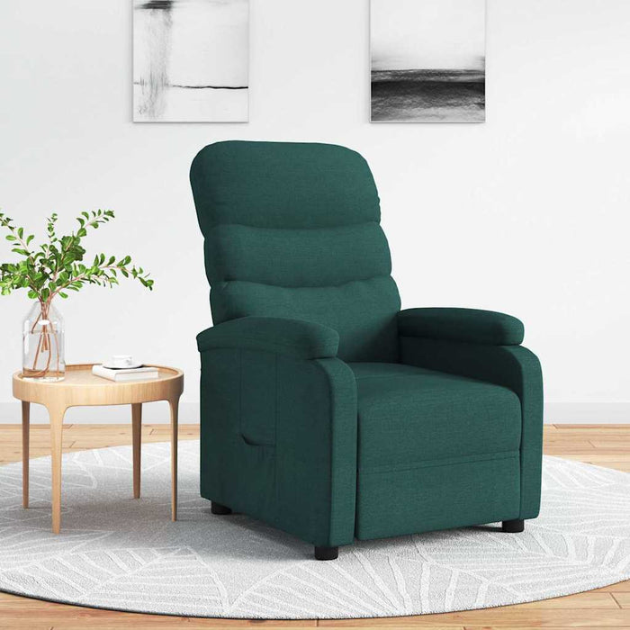 Fotoliu rabatabil, verde închis, material textil WALTI