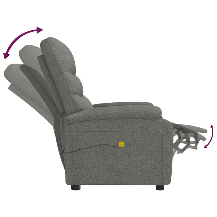 Fotoliu de masaj, gri închis, material textil - WALTI WALTI